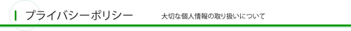 プライバシーポリシー 大切な個人情報の取り扱いについて